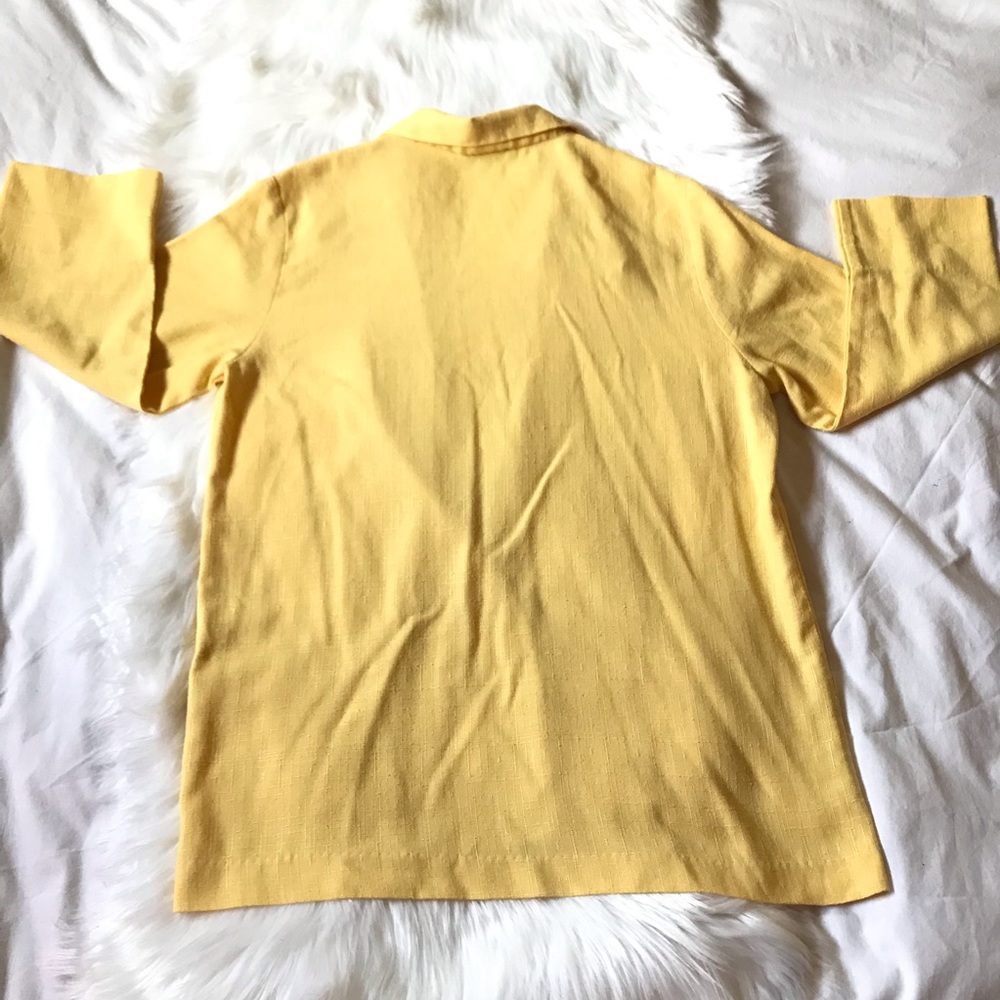 Joanna Yellow Blazer w/ Cropped Sleeves + Pockets, - Picture 5 of 6